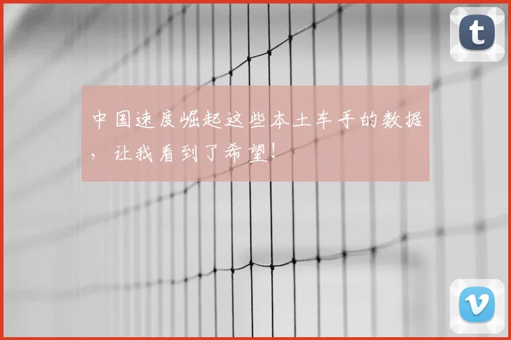 中国速度崛起这些本土车手的数据,让我看到了希望!